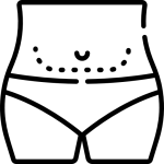 Loose and separated abdominal muscles icon